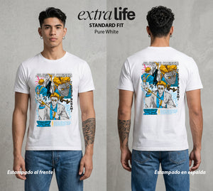 El Arte de las Maldiciones | El de Corbata y Filo #01901 - Playera Standard Fit | Pure White - Foto en modelo