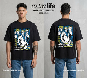 El Arte de las Maldiciones | El Trabajo Extra #01902 - Playera Oversized Premium | Deep Black - Foto en modelo