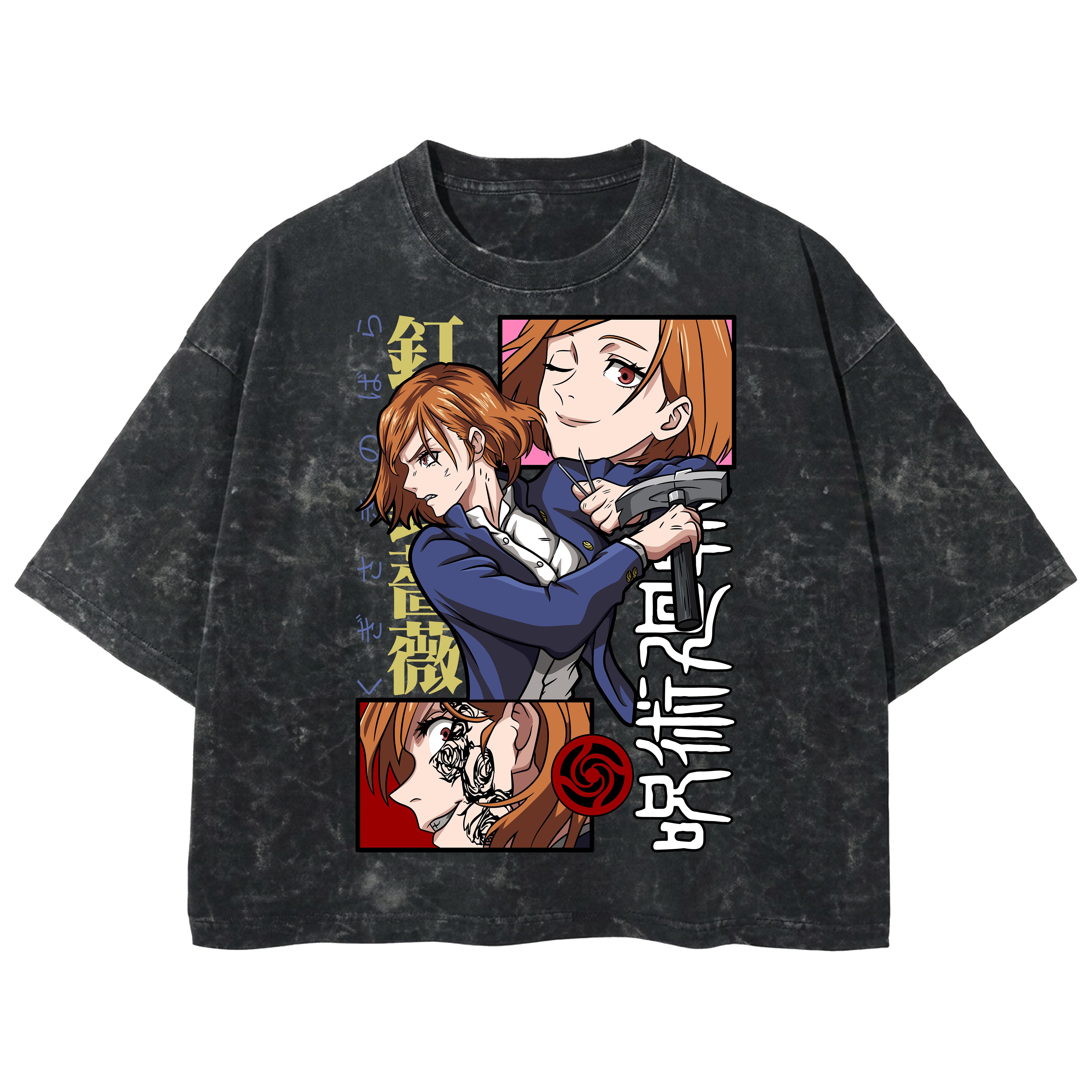 Playera streetwear premium de anime y gaming ExtraLife MX, corte boxy deluxe mineral wash heavyweight en color Acid Wash, moda urbana mexicana de culto.