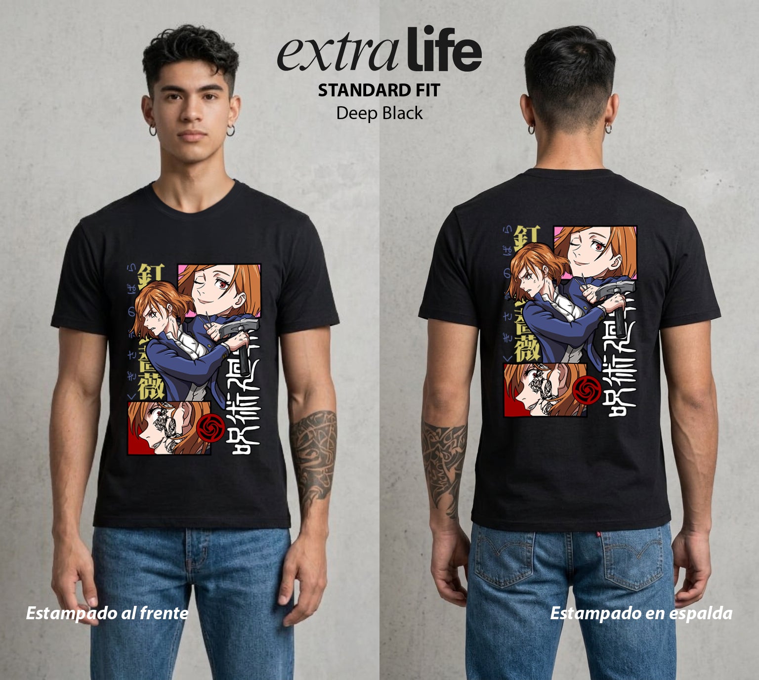 El Arte de las Maldiciones | La Chica del Martillo #01904 - Playera Standard Fit | Deep Black - Foto en modelo