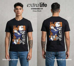 El Arte de las Maldiciones | Madera y Clavo #01905 - Playera Standard Fit | Deep Black - Foto en modelo