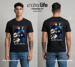 El Arte de las Maldiciones | El Invocador de Sombras #01909 - Playera Standard Fit | Deep Black - Foto en modelo