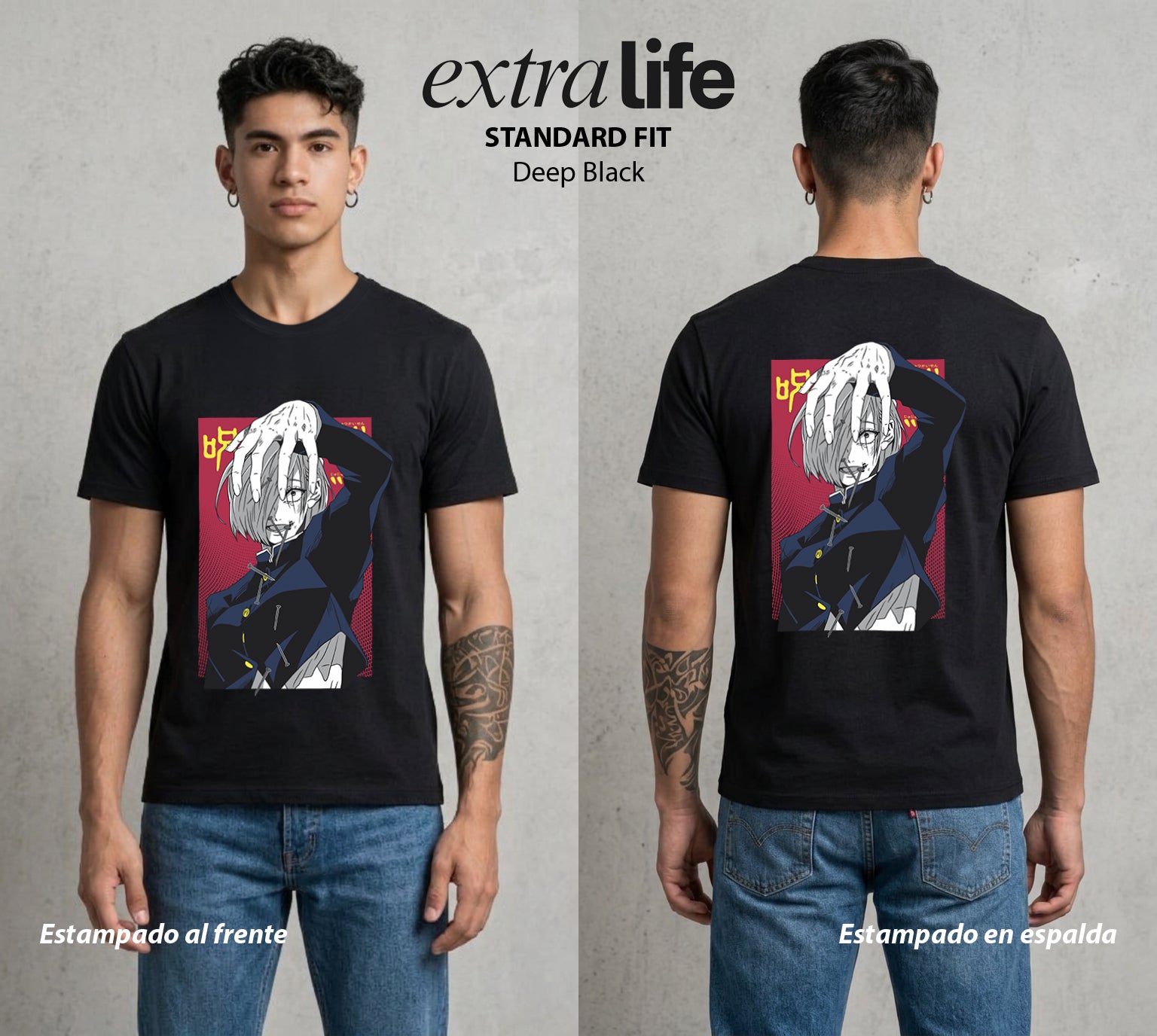 El Arte de las Maldiciones | El Clavo y el Martillo #01910 - Playera Standard Fit | Deep Black - Foto en modelo