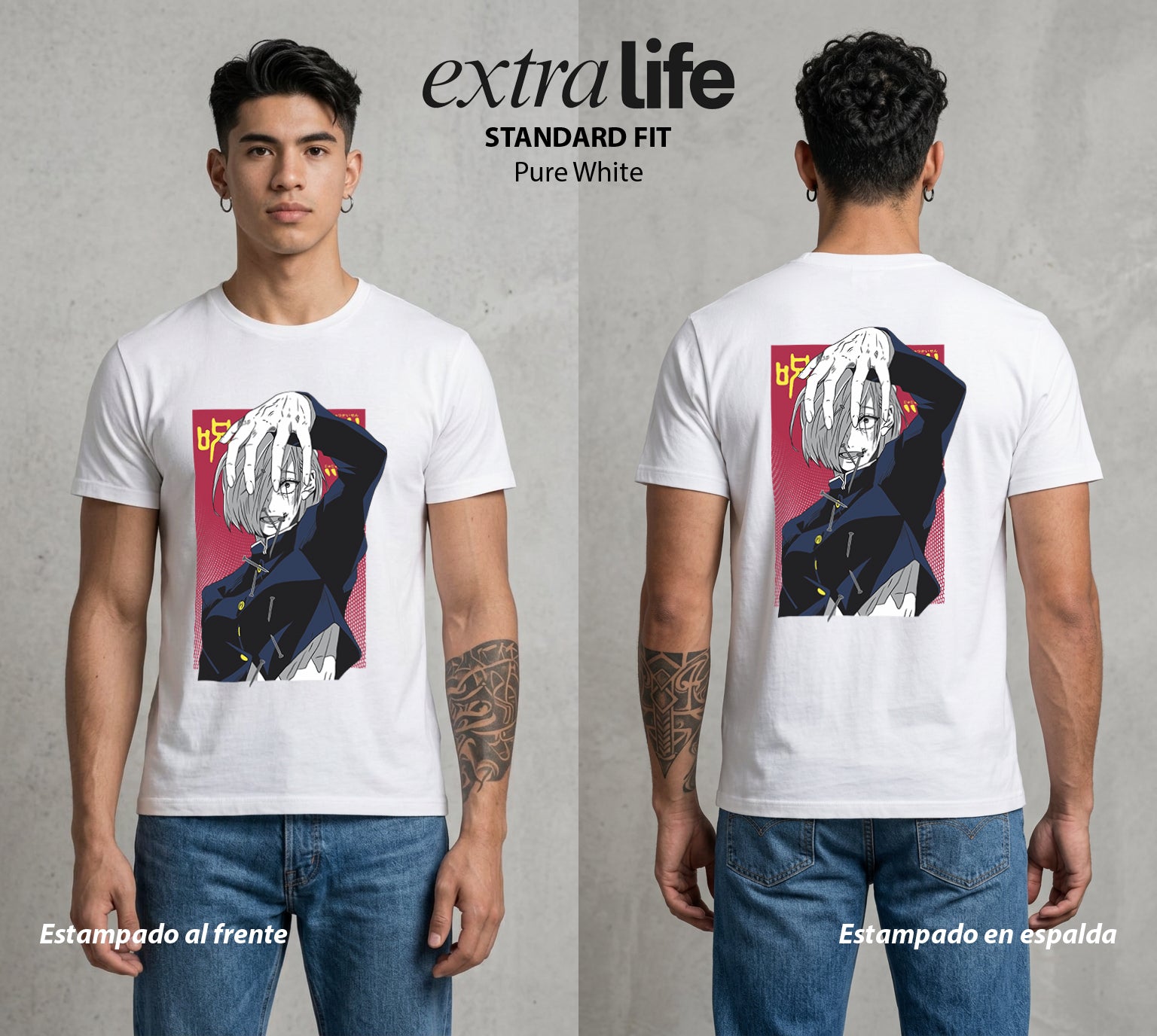 El Arte de las Maldiciones | El Clavo y el Martillo #01910 - Playera Standard Fit | Pure White - Foto en modelo