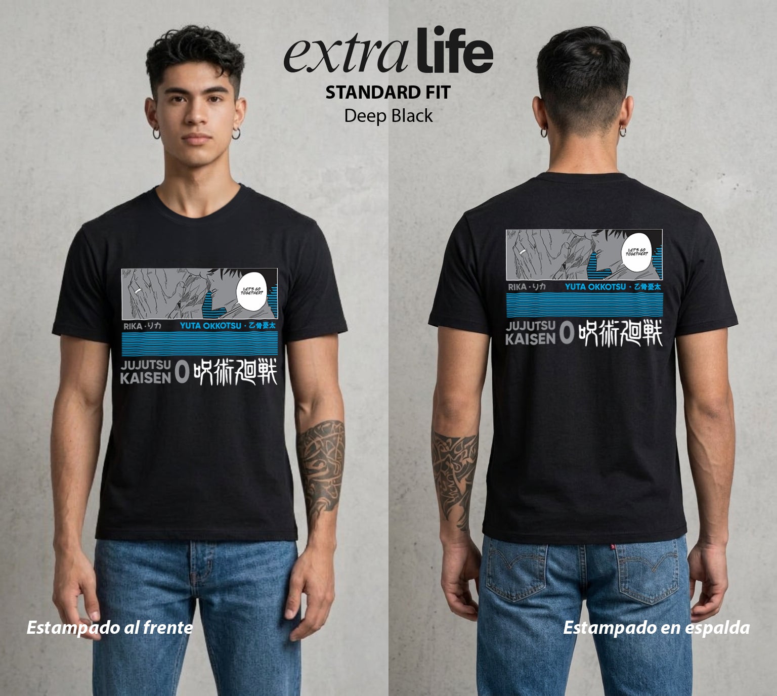 El Arte de las Maldiciones | El Gran Brujo Invertido #01913 - Playera Standard Fit | Deep Black - Foto en modelo