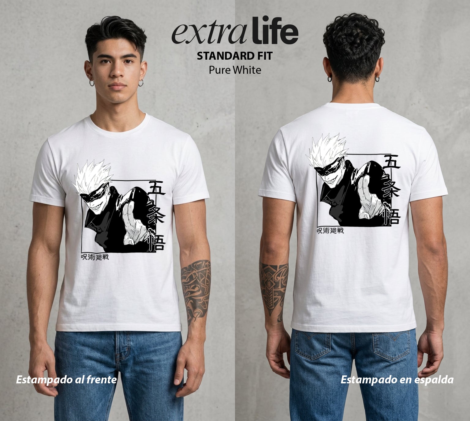 El Arte de las Maldiciones | El Infinito Absoluto #01915 - Playera Standard Fit | Pure White - Foto en modelo