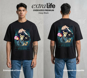 El Arte de las Maldiciones | El Incidente de Shibuya #01923 - Playera Oversized Premium | Deep Black - Foto en modelo