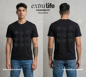 El Arte de las Maldiciones | Los Símbolos Malditos #01925 - Playera Standard Fit | Deep Black - Foto en modelo