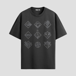 Playera urbana de anime y gaming ExtraLife MX, corte Standard Fit unisex ligero y transpirable en color Deep Black y Pure White, ropa de uso diario para gym y casual.