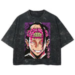 Playera streetwear premium de anime y gaming ExtraLife MX, corte boxy deluxe mineral wash heavyweight en color Acid Wash, moda urbana mexicana de culto.