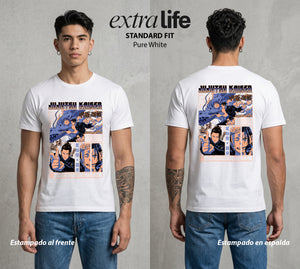 El Arte de las Maldiciones | El Brujo Caido #01931 - Playera Standard Fit | Pure White - Foto en modelo