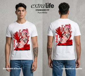 El Arte de las Maldiciones | El Caos Incarnado #01937 - Playera Standard Fit | Pure White - Foto en modelo