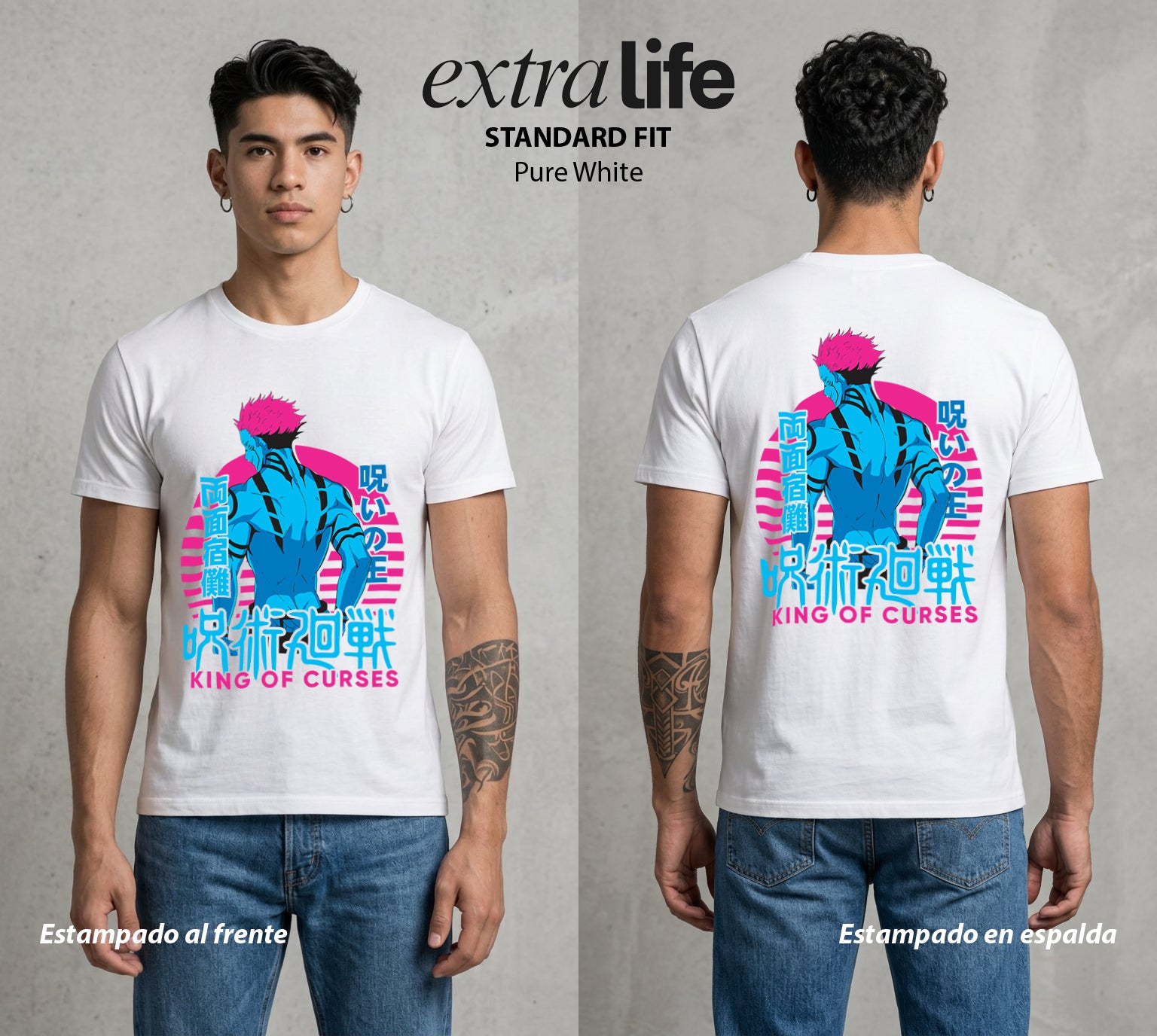 El Arte de las Maldiciones | Rey de Diez Manos #01938 - Playera Standard Fit | Pure White - Foto en modelo