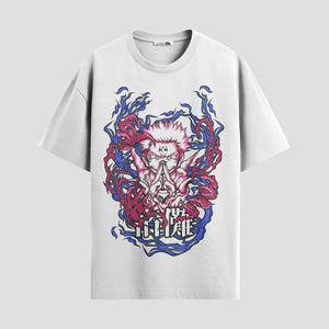 Playera urbana de anime y gaming ExtraLife MX, corte Standard Fit unisex ligero y transpirable en color Deep Black y Pure White, ropa de uso diario para gym y casual.