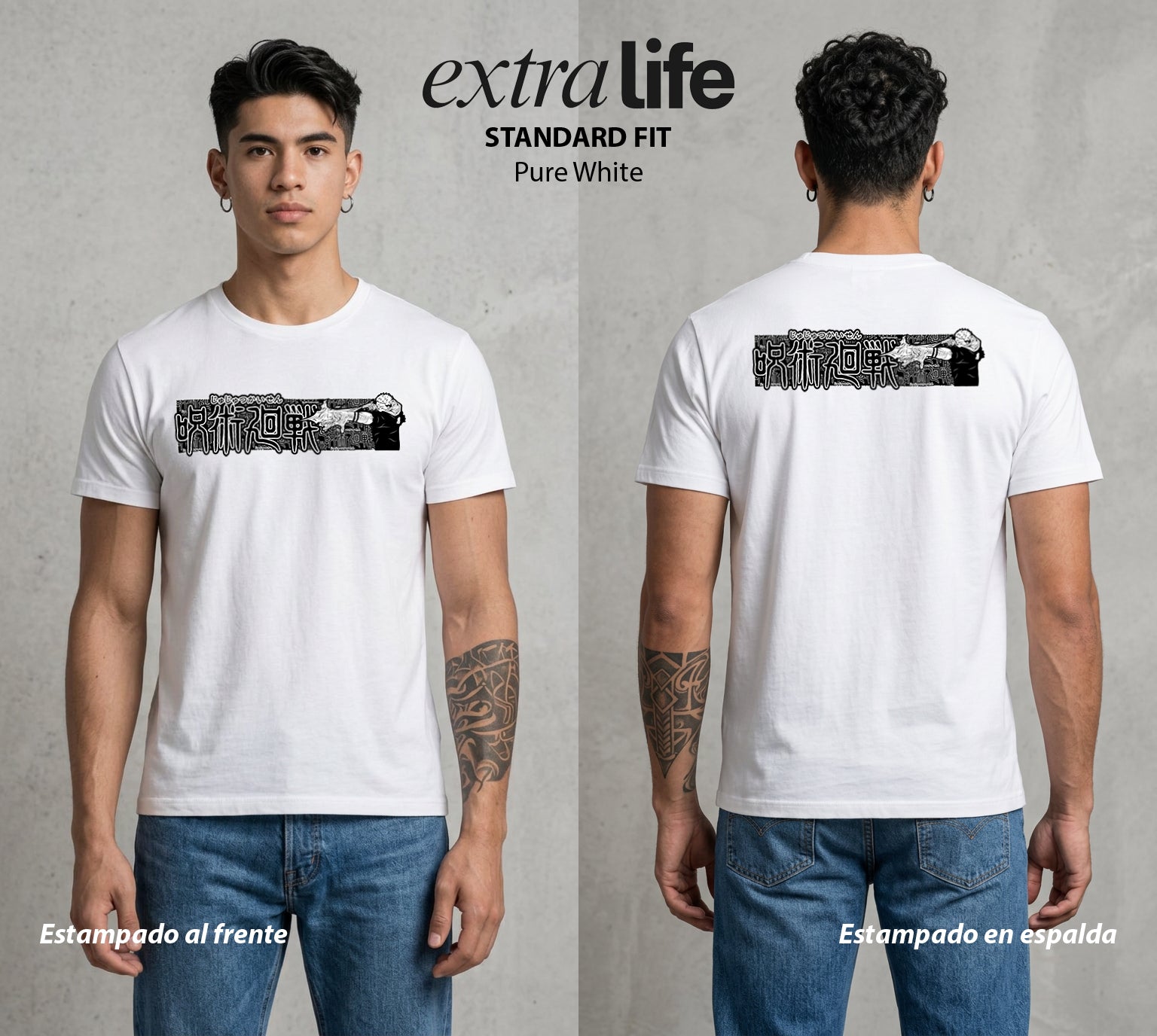 El Arte de las Maldiciones | La Maldicion Original #01943 - Playera Standard Fit | Pure White - Foto en modelo