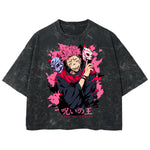 Playera streetwear premium de anime y gaming ExtraLife MX, corte boxy deluxe mineral wash heavyweight en color Acid Wash, moda urbana mexicana de culto.