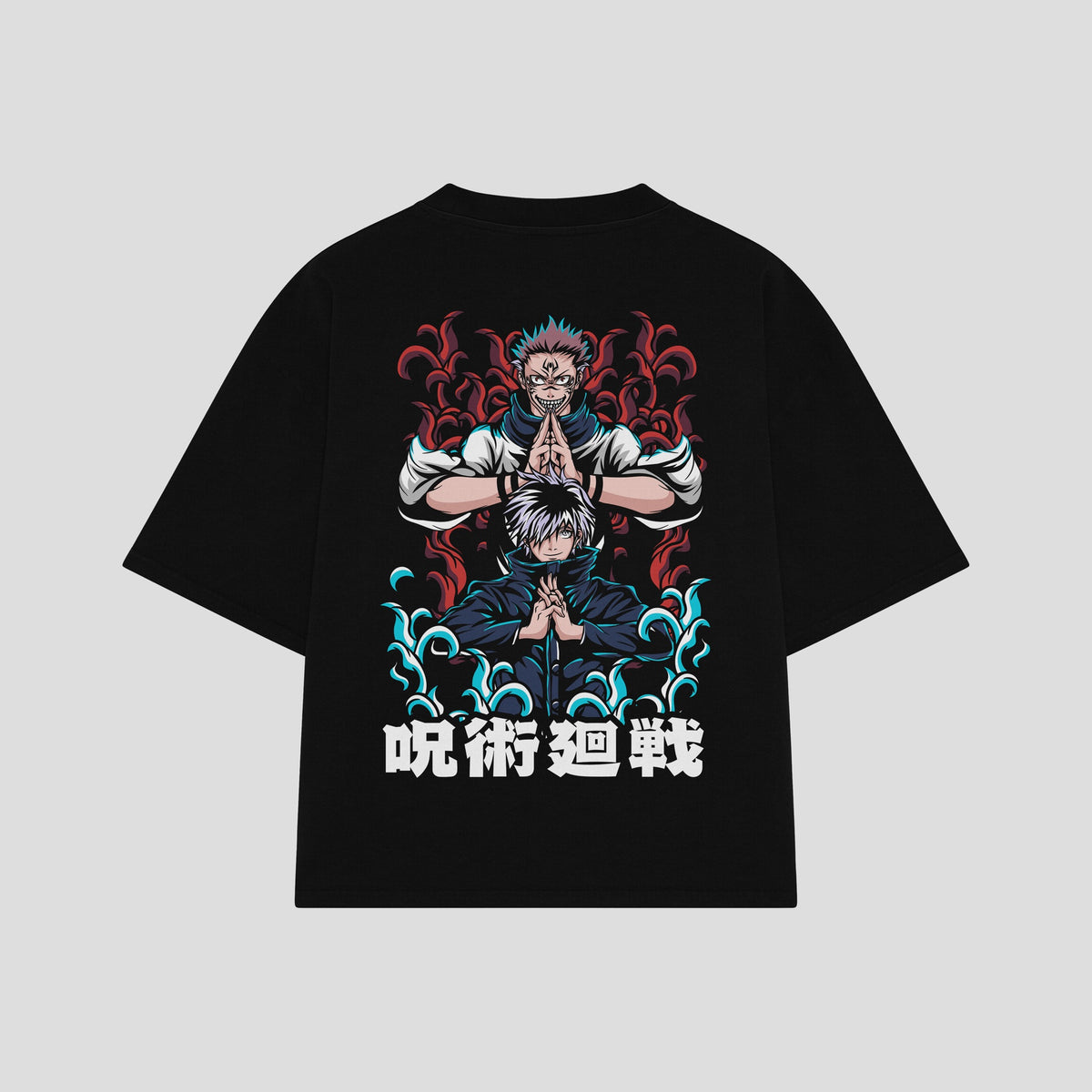 Playera streetwear premium de anime y gaming ExtraLife MX, corte oversized drop shoulder ligero y fresco en color Deep Black y Off-White, moda urbana mexicana de culto.