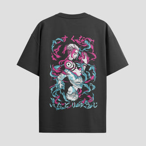 Playera urbana de anime y gaming ExtraLife MX, corte Standard Fit unisex ligero y transpirable en color Deep Black y Pure White, ropa de uso diario para gym y casual.