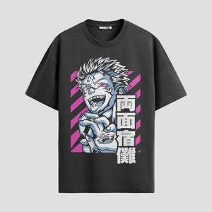 Playera urbana de anime y gaming ExtraLife MX, corte Standard Fit unisex ligero y transpirable en color Deep Black y Pure White, ropa de uso diario para gym y casual.