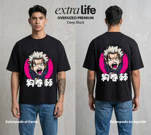 El Arte de las Maldiciones | Las Palabras Malditas #01954 - Playera Oversized Premium | Deep Black - Foto en modelo