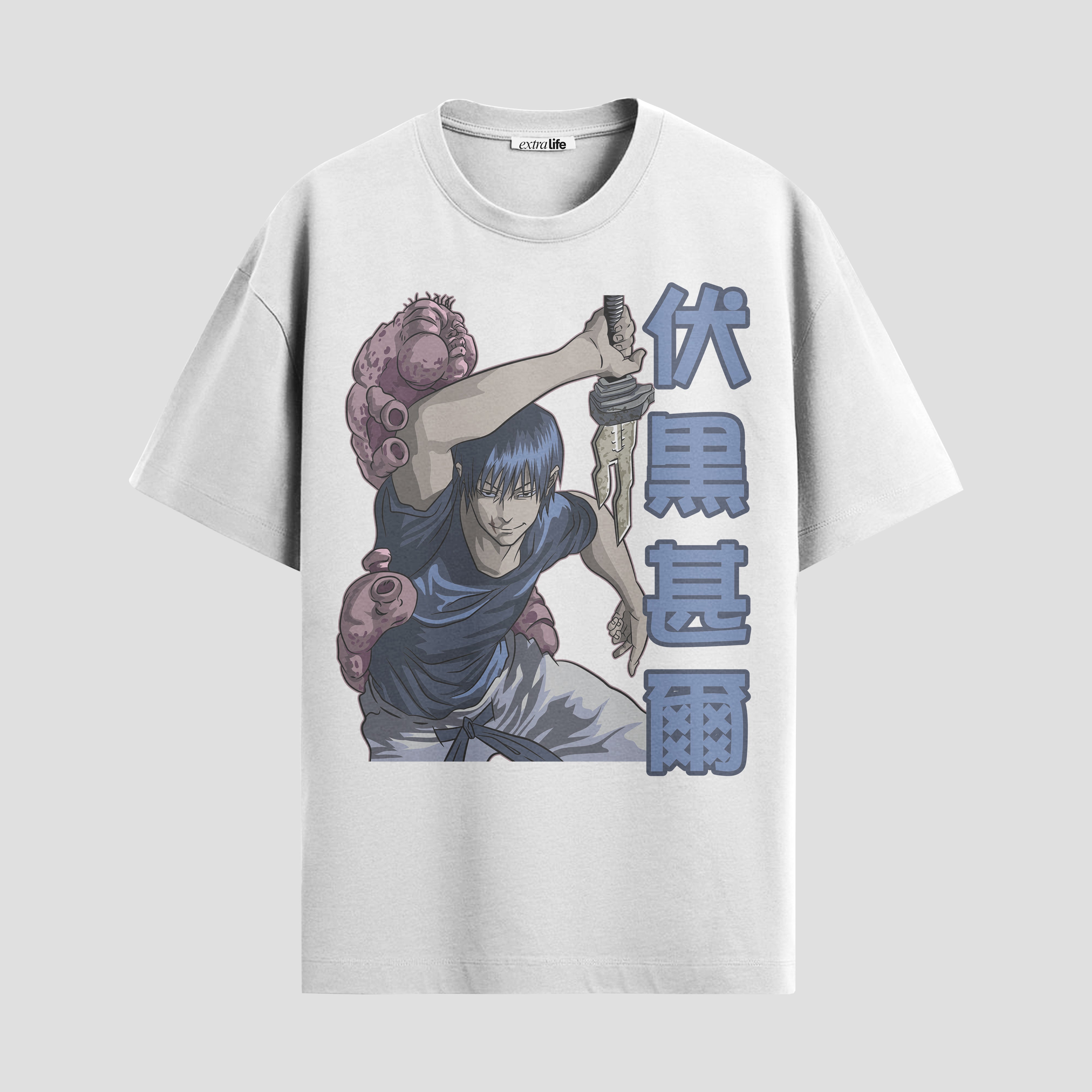 Playera urbana de anime y gaming ExtraLife MX, corte Standard Fit unisex ligero y transpirable en color Deep Black y Pure White, ropa de uso diario para gym y casual.