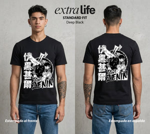 El Arte de las Maldiciones | El Musculoso sin Tecnica #01960 - Playera Standard Fit | Deep Black - Foto en modelo