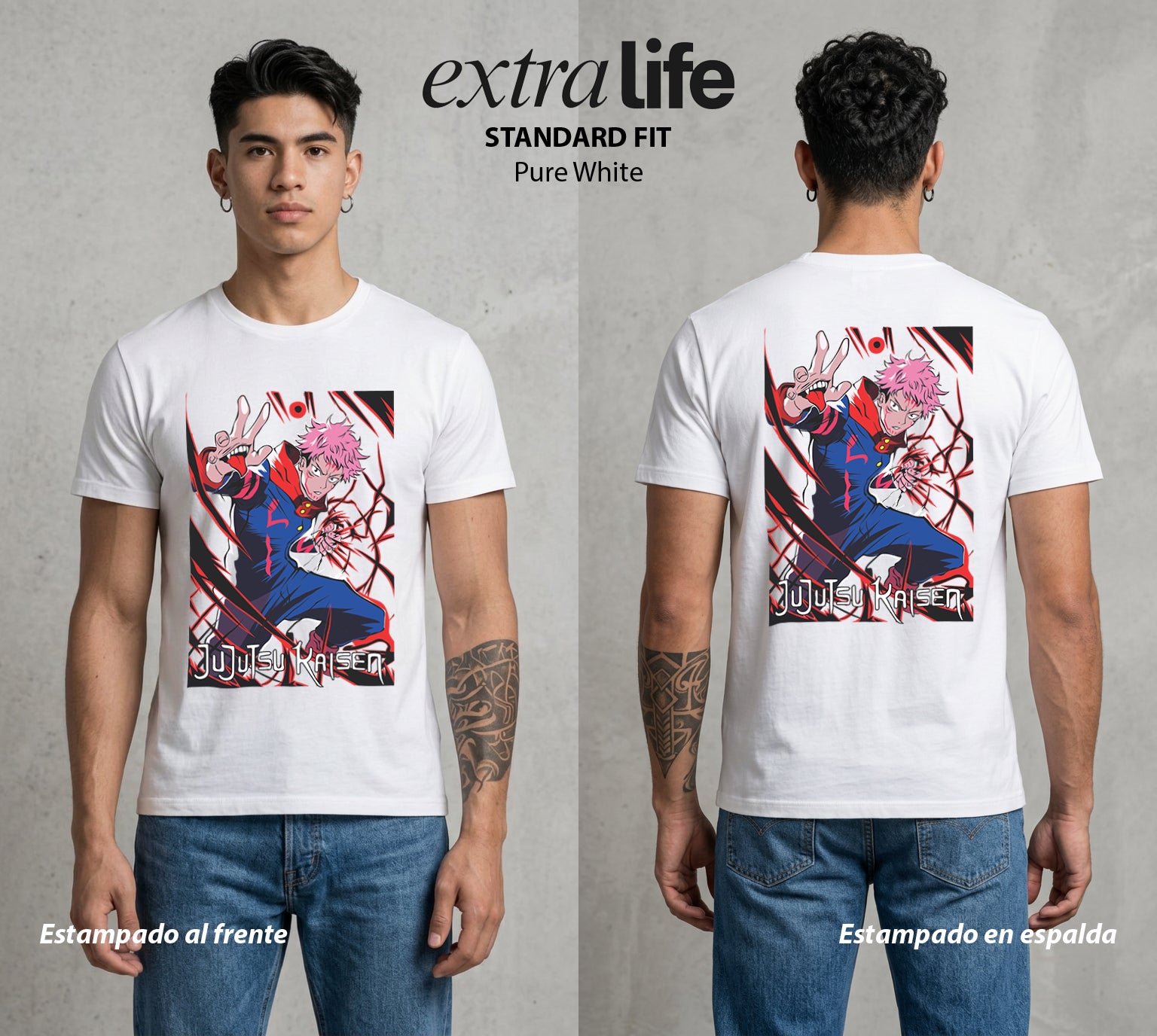 El Arte de las Maldiciones | El Corazon del Poder #01963 - Playera Standard Fit | Pure White - Foto en modelo
