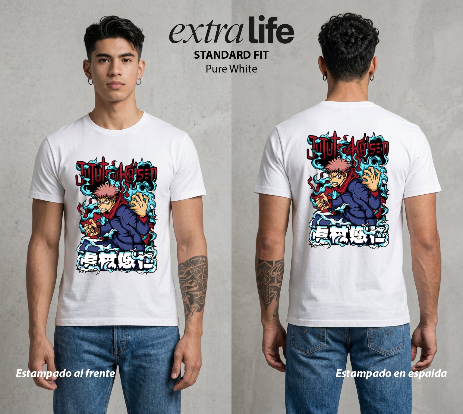 El Arte de las Maldiciones | El Recipiente del Rey #01964 - Playera Standard Fit | Pure White - Foto en modelo