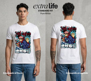 El Arte de las Maldiciones | El Recipiente del Rey #01964 - Playera Standard Fit | Pure White - Foto en modelo