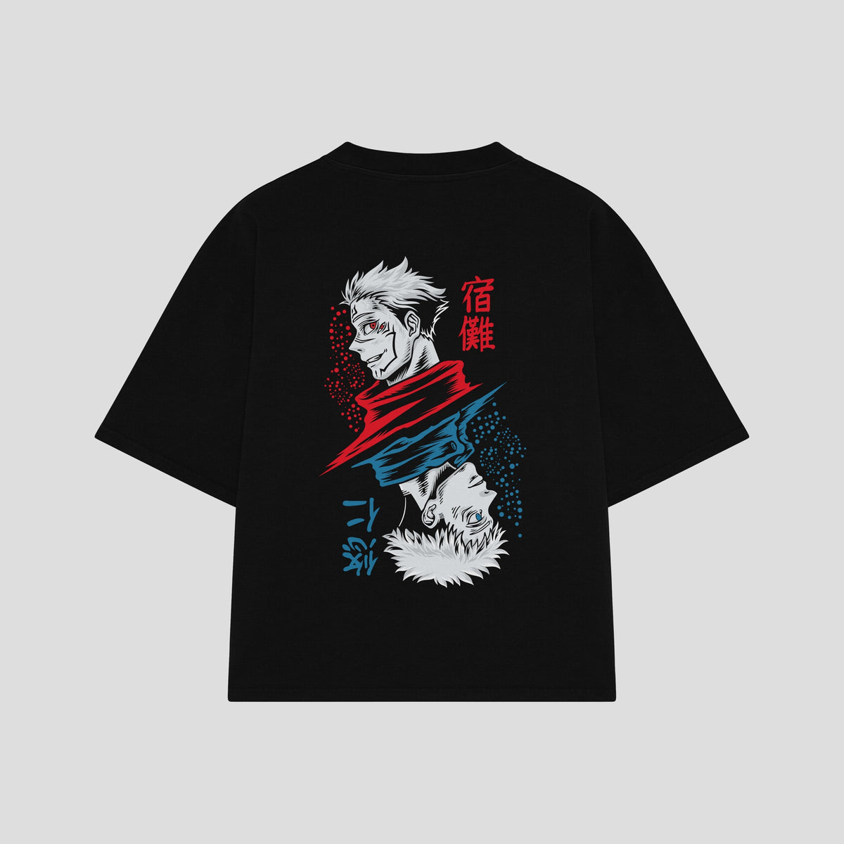 Playera streetwear premium de anime y gaming ExtraLife MX, corte oversized drop shoulder ligero y fresco en color Deep Black y Off-White, moda urbana mexicana de culto.