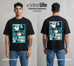 El Arte de las Maldiciones | El Clavo y el Martillo #01967 - Playera Oversized Premium | Deep Black - Foto en modelo