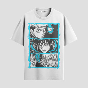 Playera urbana de anime y gaming ExtraLife MX, corte Standard Fit unisex ligero y transpirable en color Deep Black y Pure White, ropa de uso diario para gym y casual.