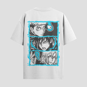 Playera urbana de anime y gaming ExtraLife MX, corte Standard Fit unisex ligero y transpirable en color Deep Black y Pure White, ropa de uso diario para gym y casual.