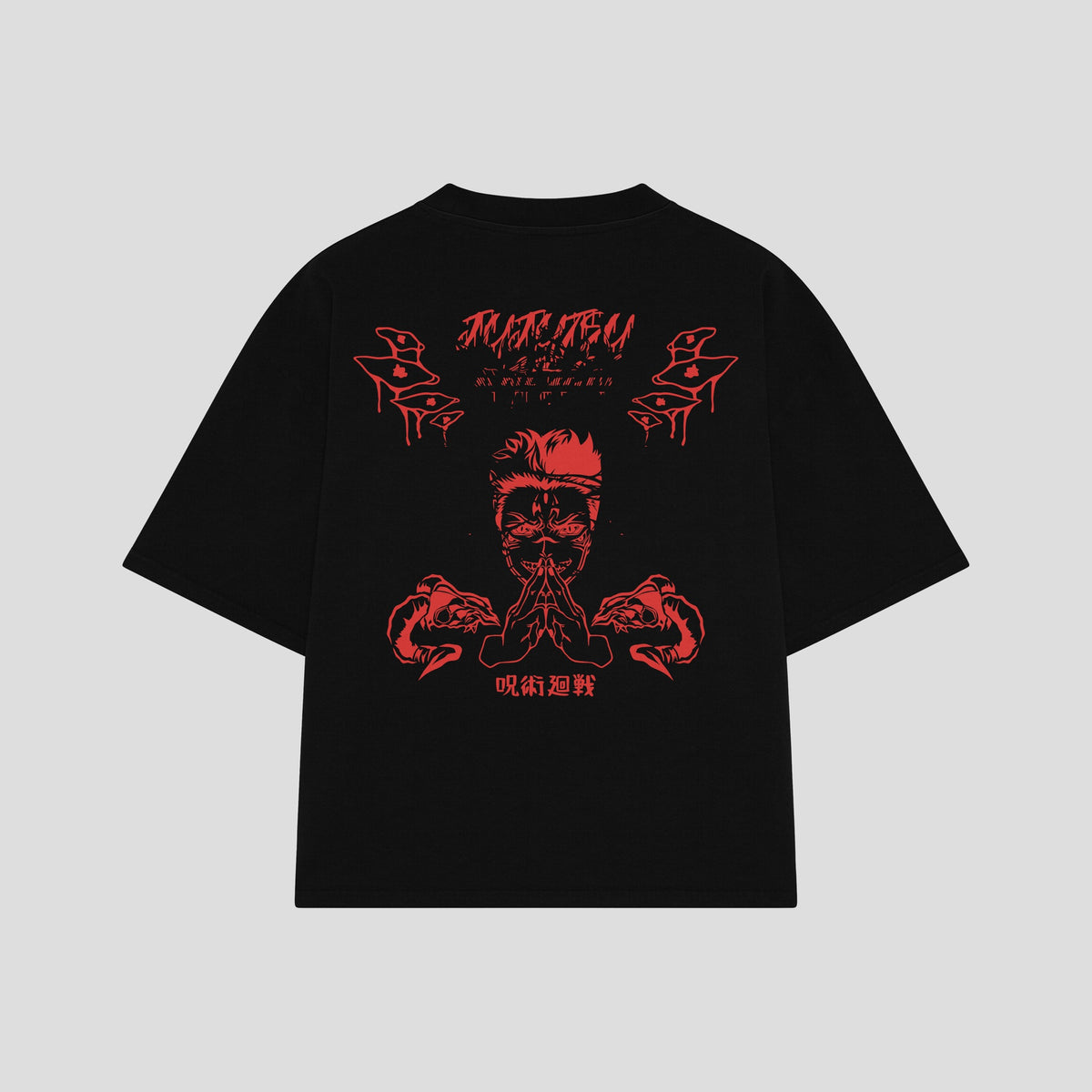 Playera streetwear premium de anime y gaming ExtraLife MX, corte oversized drop shoulder ligero y fresco en color Deep Black y Off-White, moda urbana mexicana de culto.