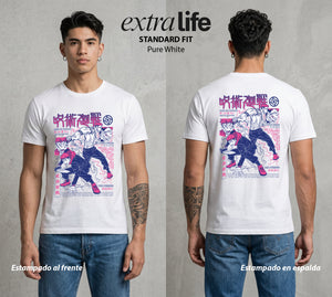 El Arte de las Maldiciones | El Ser del Caos Antiguo #01969 - Playera Standard Fit | Pure White - Foto en modelo