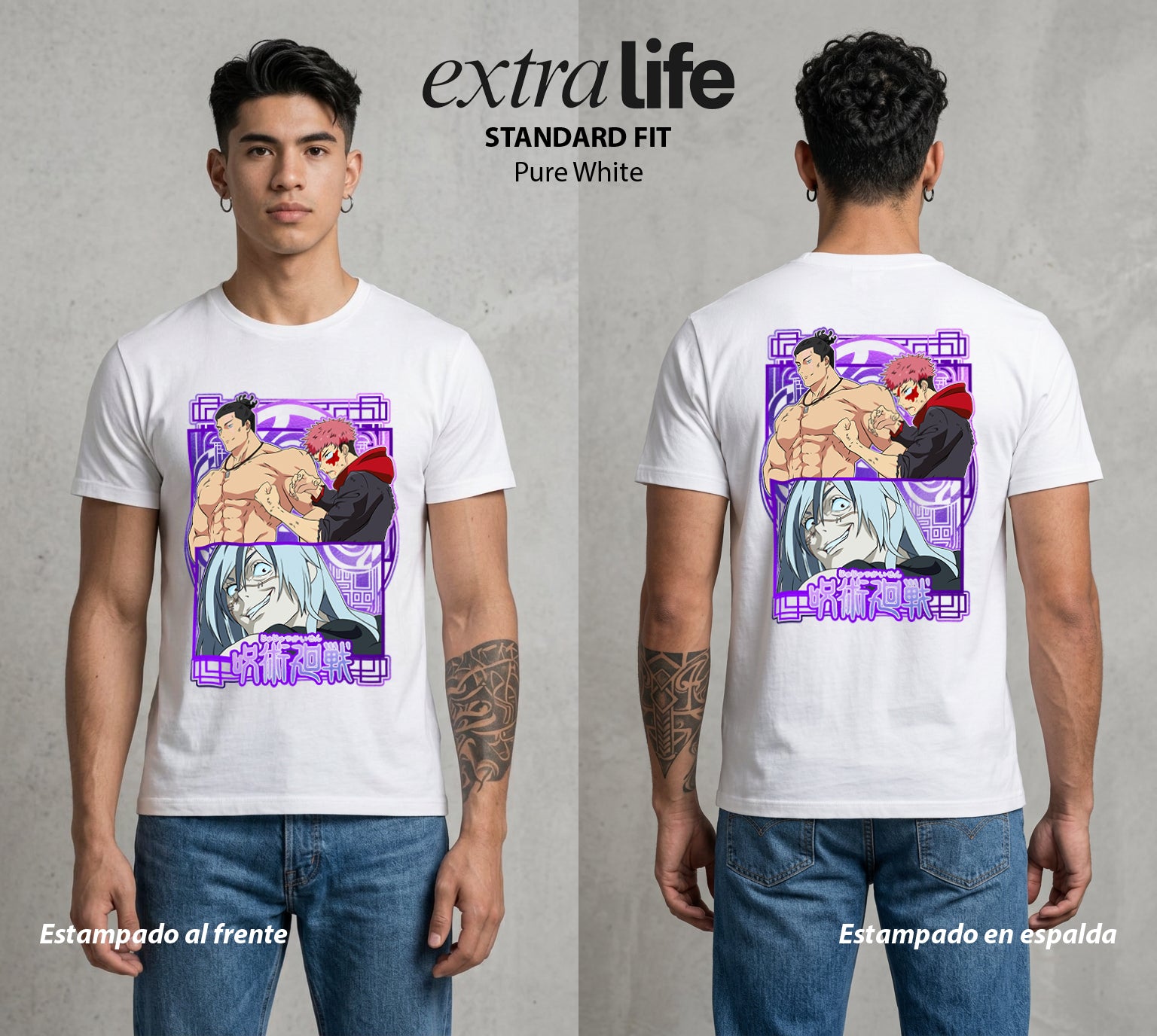 El Arte de las Maldiciones | El Alma del Caos #01972 - Playera Standard Fit | Pure White - Foto en modelo
