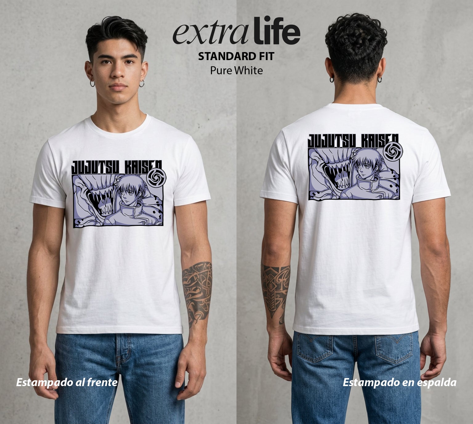 El Arte de las Maldiciones | El Gran Brujo Invertido #01980 - Playera Standard Fit | Pure White - Foto en modelo