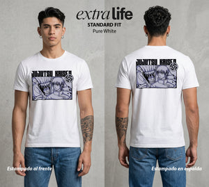 El Arte de las Maldiciones | El Gran Brujo Invertido #01980 - Playera Standard Fit | Pure White - Foto en modelo