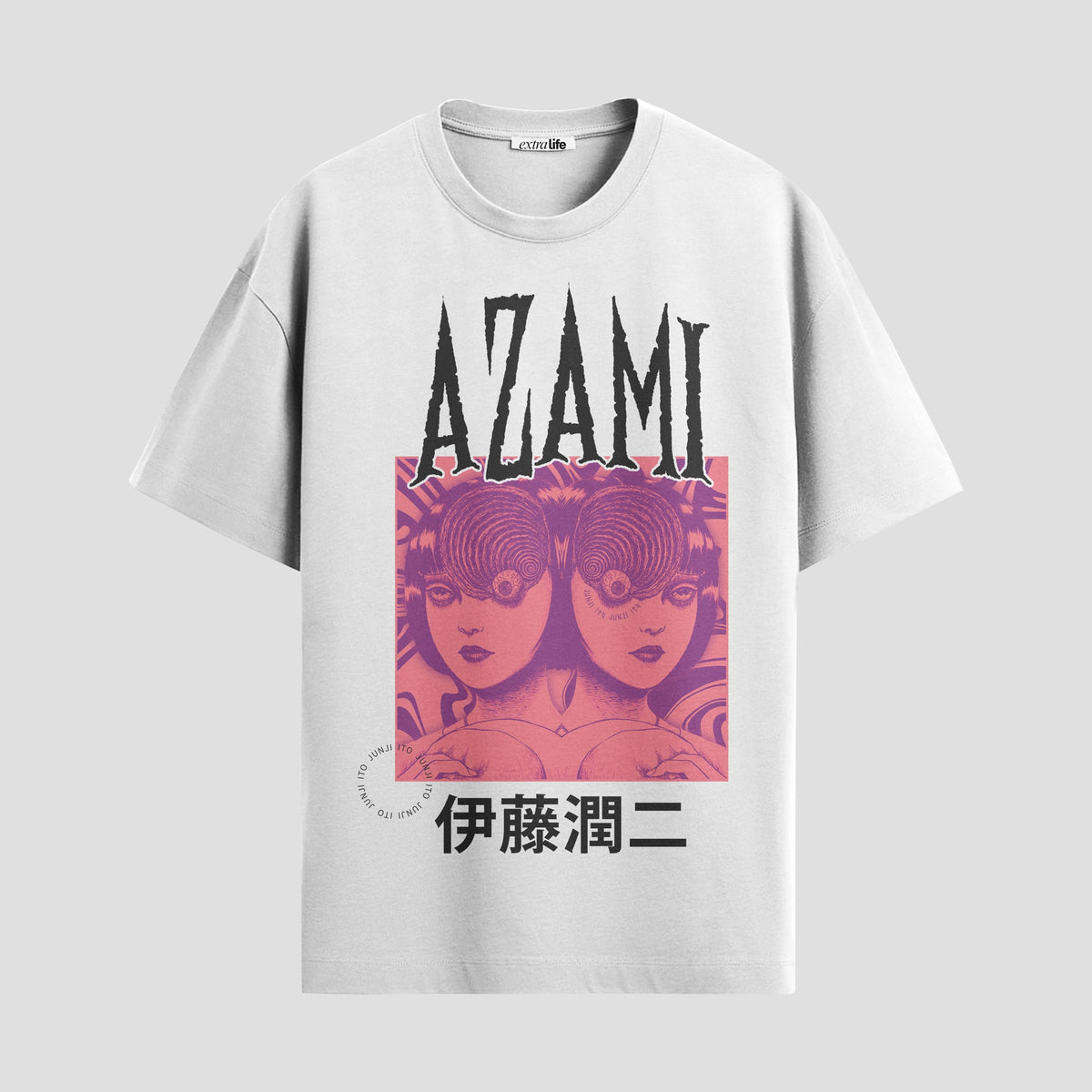 Playera urbana de anime y gaming ExtraLife MX, corte Classic Premium unisex ligero y transpirable en color Deep Black y Pure White, ropa de uso diario para gym y casual.