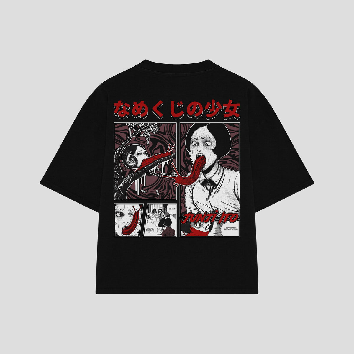 Playera streetwear premium de anime y gaming ExtraLife MX, corte oversized drop shoulder ligero y fresco en color Deep Black y Off-White, moda urbana mexicana de culto.