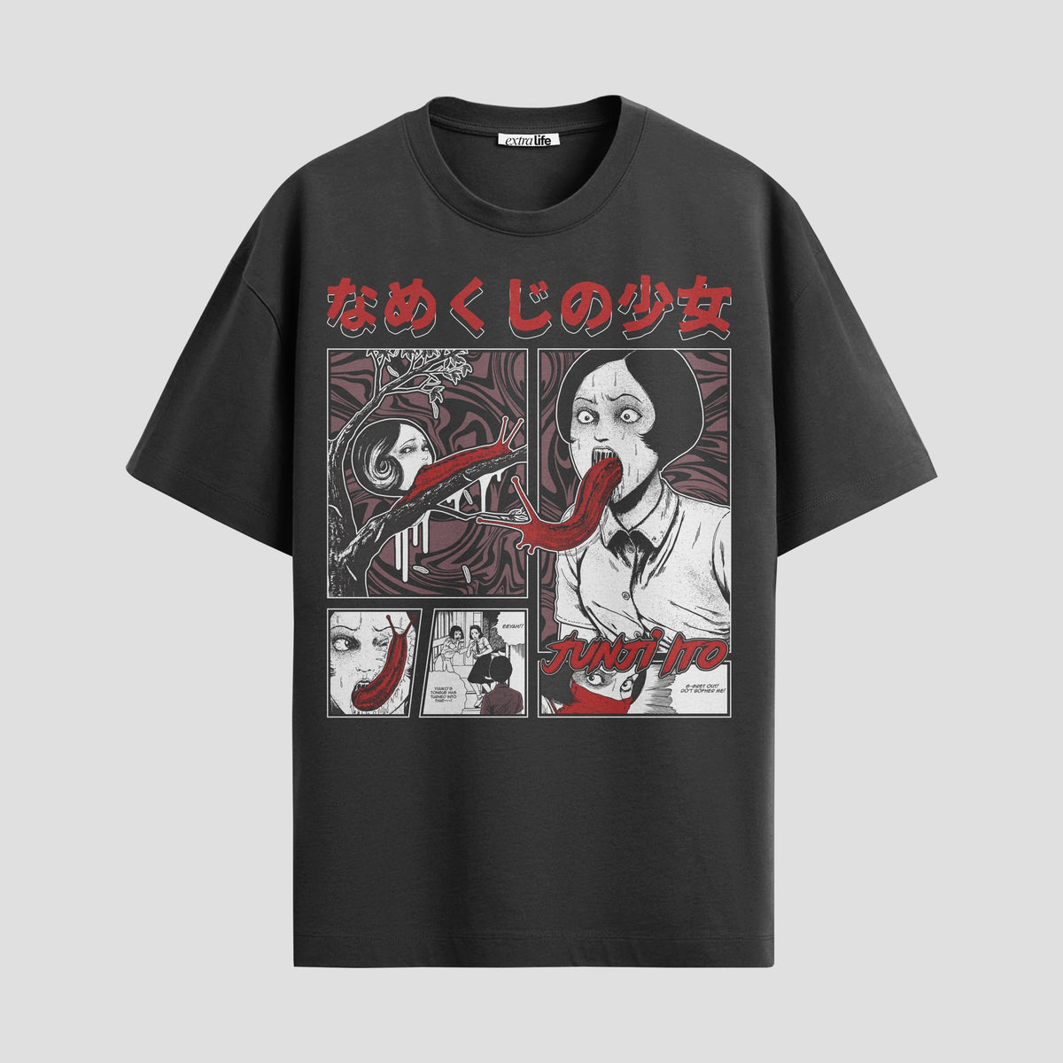 Playera urbana de anime y gaming ExtraLife MX, corte Classic Premium unisex ligero y transpirable en color Deep Black y Pure White, ropa de uso diario para gym y casual.