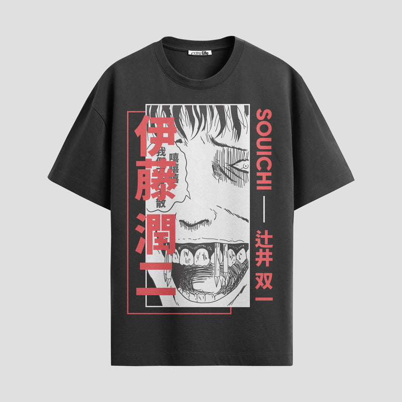 Playera urbana de anime y gaming ExtraLife MX, corte Standard Fit unisex ligero y transpirable en color Deep Black y Pure White, ropa de uso diario para gym y casual.