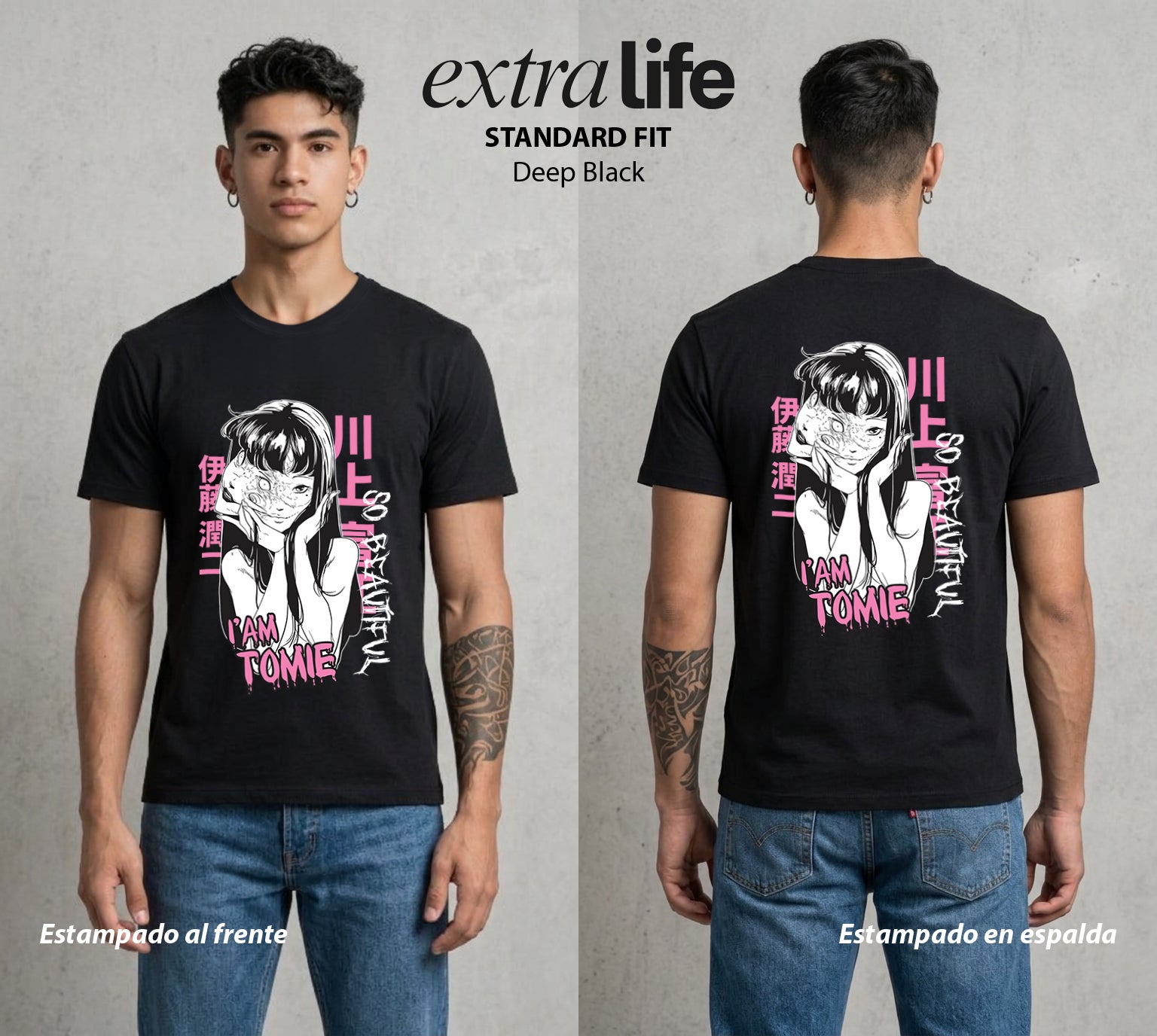 El Horror del Mangaka | La Belleza del Terror #01994 - Playera Standard Fit | Deep Black - Foto en modelo