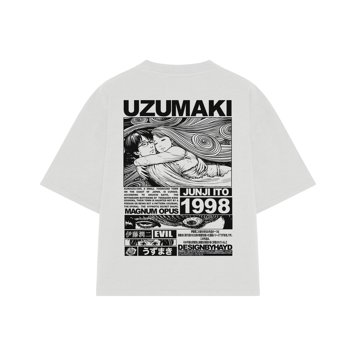Playera streetwear premium de anime y gaming ExtraLife MX, corte oversized drop shoulder ligero y fresco en color Deep Black y Off-White, moda urbana mexicana de culto.