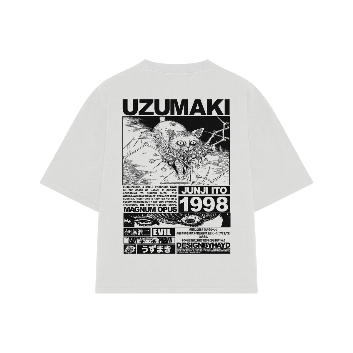 Playera streetwear premium de anime y gaming ExtraLife MX, corte oversized drop shoulder ligero y fresco en color Deep Black y Off-White, moda urbana mexicana de culto.