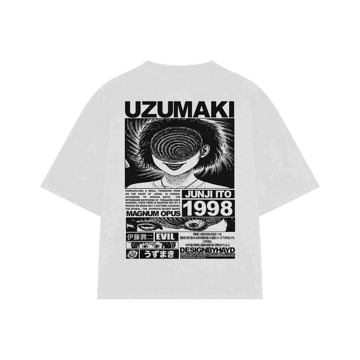 Playera streetwear premium de anime y gaming ExtraLife MX, corte oversized drop shoulder ligero y fresco en color Deep Black y Off-White, moda urbana mexicana de culto.