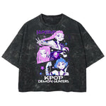 Playera streetwear premium de anime y gaming ExtraLife MX, corte boxy deluxe mineral wash heavyweight en color Acid Wash, moda urbana mexicana de culto.