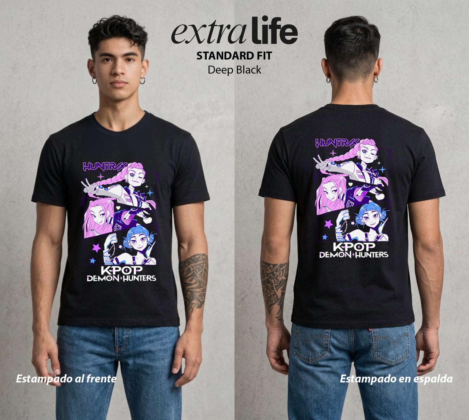 Cazadores Idol | Los Cazadores Idol #02000 - Playera Standard Fit | Deep Black - Foto en modelo