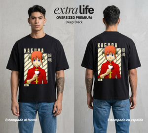 El Samurai sin Trabajo | La Alien del Bien #02001 - Playera Oversized Premium | Deep Black - Foto en modelo