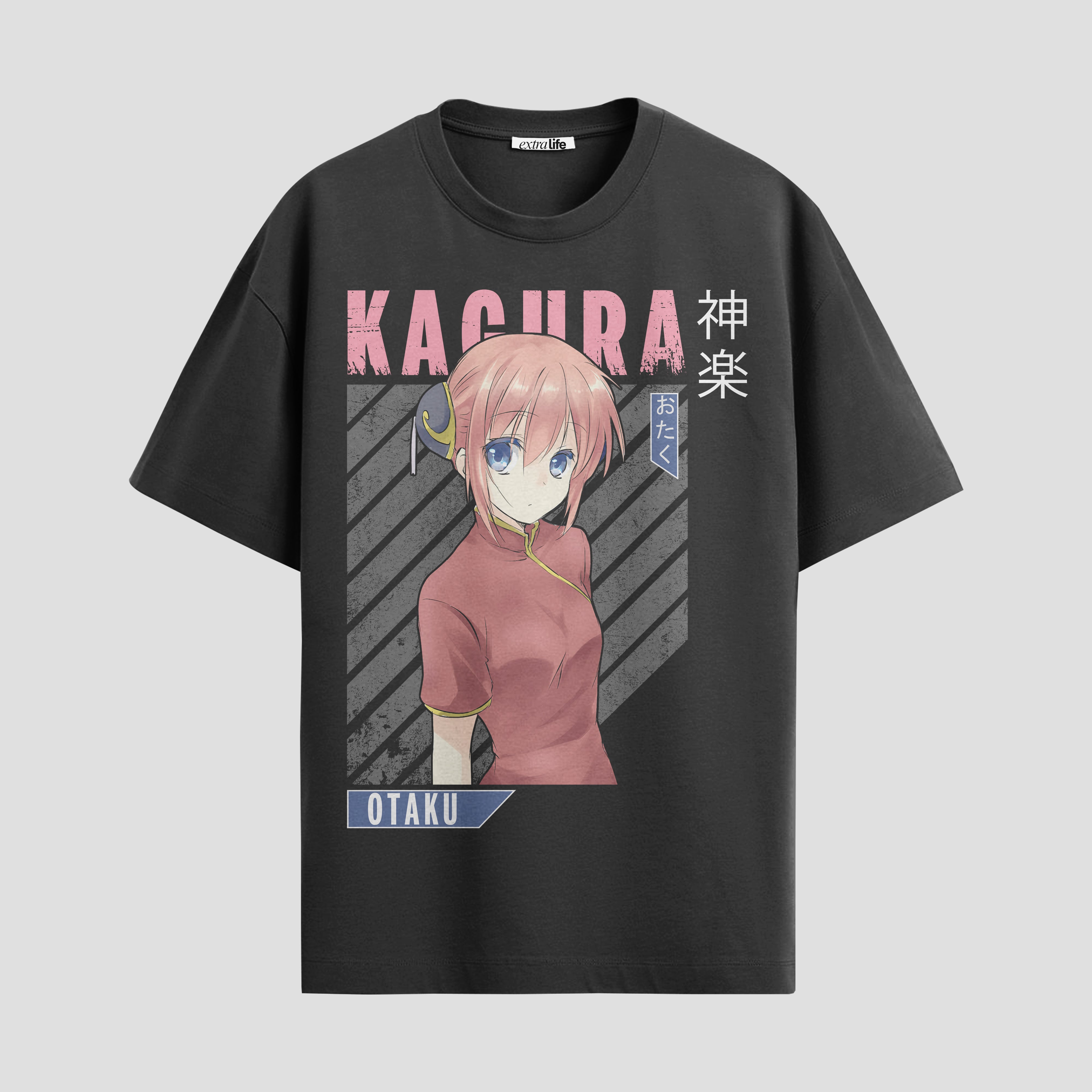 Playera urbana de anime y gaming ExtraLife MX, corte Standard Fit unisex ligero y transpirable en color Deep Black y Pure White, ropa de uso diario para gym y casual.